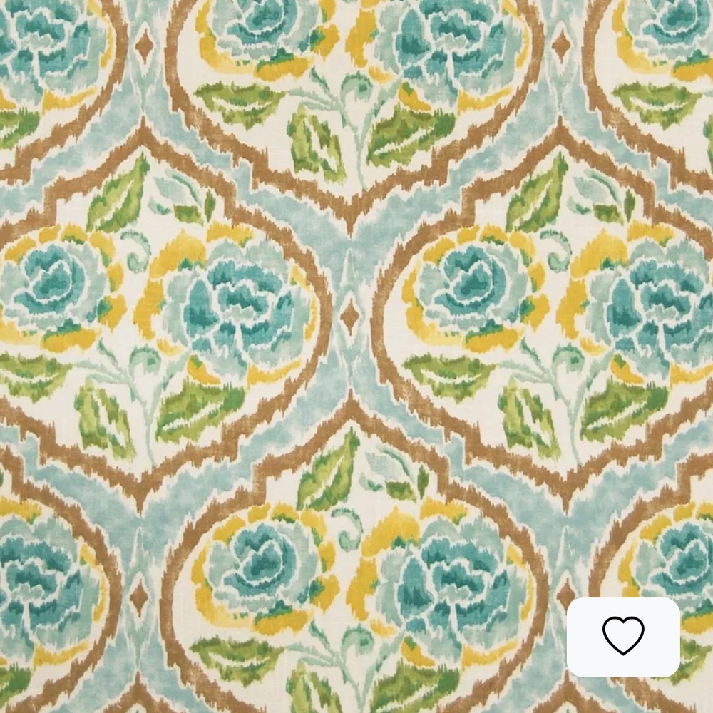 Kovi Fabrics Green Tea Linen Upholstery Fabric Piece. 54”Wx 32” | Blue | Teal